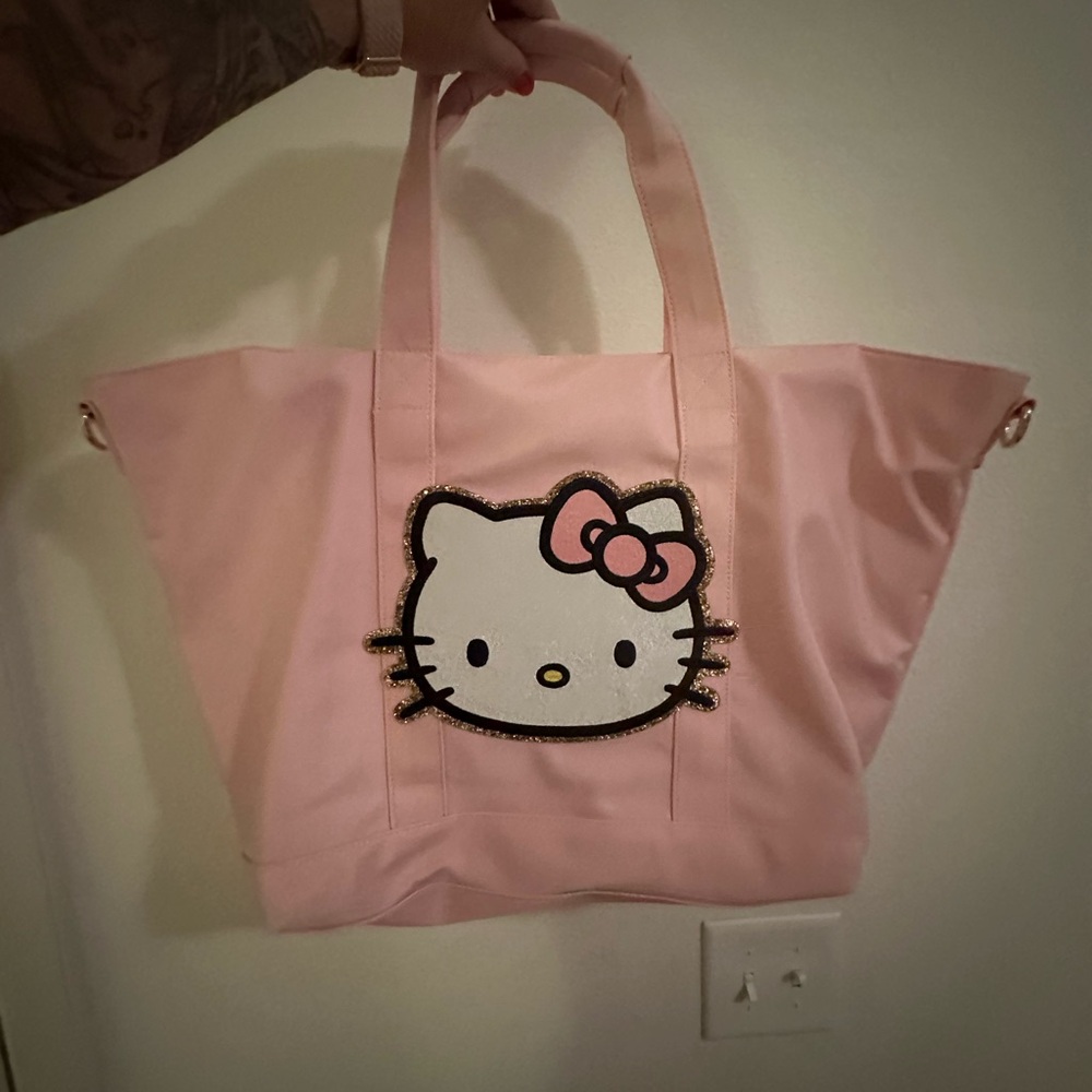 Stoney Clover Lane Pink Tote with Hello Kitty Patch